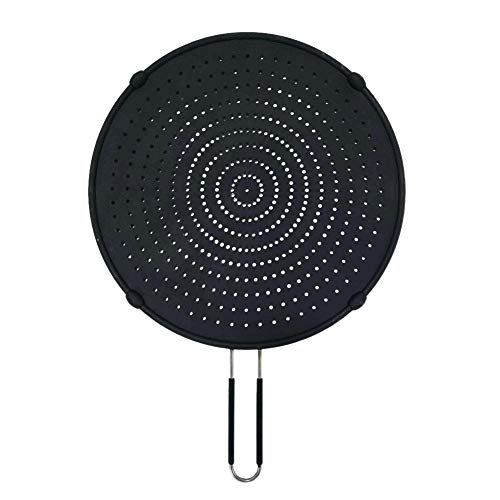 Huante 32 cm Silikon-Spritzschutz, antihaftbeschichtet, für Öl- und Fettpfanne, Deckel für Bratpfanne, Pfanne, Kochen, Silikon von Huante