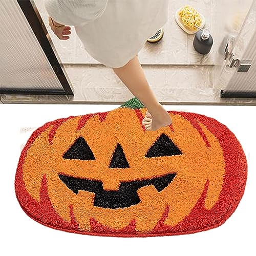 Halloween-Fußmatte – Halloween-Kürbis-Willkommensmatte, Dekorative Fußmatte, Rutschfeste Halloween-Fußmatte Aus Natürlicher Kokosfaser, Herbst-Kürbis-gemusterte Willkommens-Fußmatte, 50 X 70 Cm von Huasean