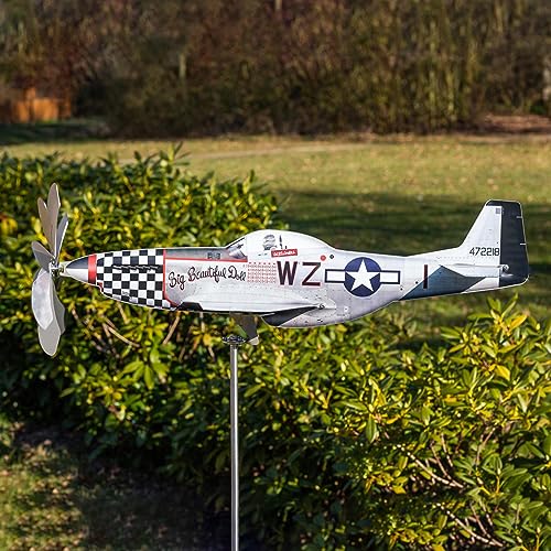 Huasean Flugzeug-Windspiel, Metall-Gartenflugzeug-Windspiel, Windmühle, Gartenstecker, Einzigartige Flugzeug-Windmühle Aus Edelstahl, Flugzeug-Windfänger, Gartendekoration, Garten-Windmühle von Huasean