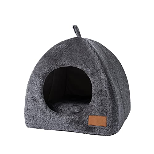 Huasean Katzenhöhlenbett, Katzenzelthaus, Dreieckiges Haustier-Katzenbett Mit Abnehmbarem, Waschbarem Kissen, Katzenhöhlenhaus, Superweiches, Beruhigendes Haustier-Schlafsofa Für Alle Jahreszeiten, L von Huasean