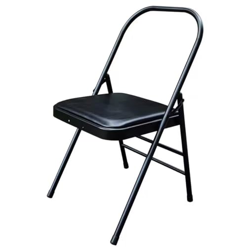 Rückenfreier Yoga-Stuhl, tragbarer Klappstuhl für Flexibilität und Krafttraining, langlebiges Material und stabiler Rahmen, faltbares Design, hohe Tragfähigkeit, Schwarz, 80 cm, 1 Stück von Huatang Store