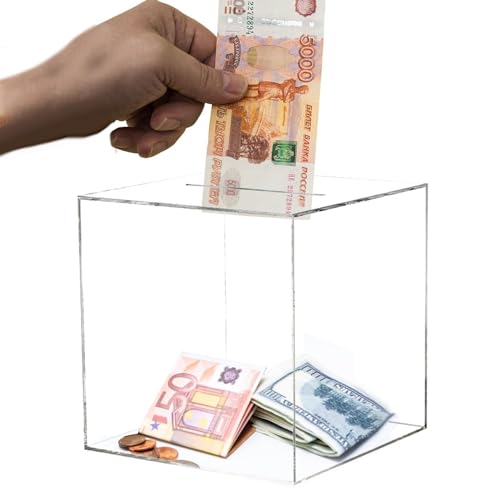 2 Acryl Transparente Sparbüchse - Spardose Nicht Zum Öffnen | Klare Spardose | Spardose Durchsichtig Spardose Für Scheine | Unöffbare Sparschwein Sparbüchsen Für Erwachsene Kinder 2 Acryl Transparente Sparbüchse - Spardose Nicht Zum Öffnen | Klare Spardose | Spardose Durchsichtig Spardose Für Scheine | Unöffbare Sparschwein Sparbüchsen Für Erwachsene Kinder von Huayeex