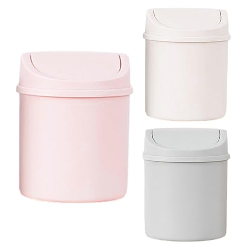 Huayeex 3 Tischabfalleimer Klein Mit Deckel, Desktop Mülleimer, Winzige Papierkorb-Mülltonnen, Kompaktes Design Tischmülleimer Mit Schwingdeckel, Für Den Schreibtisch von Huayeex