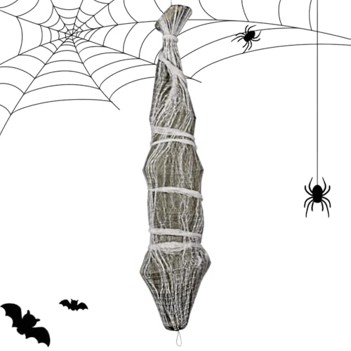 Huayeex Aufhängbare Halloween Leiche - Halloween Leichen Requisiten | Lebensgroße Dekoration Mit Spinnweben Für Garten Terrasse Rasen Hinterhof Geisterhaus von Huayeex