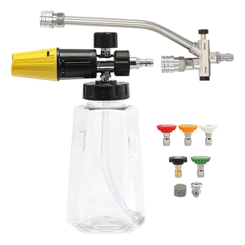 Huayeex Autowasch Schaumlanze | Druckreiniger Schaumlanze - Mit 5 Düsen Schnellkupplung 1000ml Für Terrasse Einfahrt Hausreinigung Huayeex Autowasch Schaumlanze | Druckreiniger Schaumlanze - Mit 5 Düsen Schnellkupplung 1000ml Für Terrasse Einfahrt Hausreinigung von Huayeex