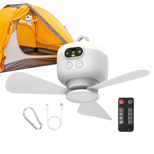 Huayeex Deckenventilator Für Draußen - Camping-Ventilator mit drahtloser Fernbedienung,Gebläse mit Haken für Wohnwagen Zelt Schlafzimmer Gartenpavillon Außenbereich Werkstatt Garage Terrasse Huayeex Deckenventilator Für Draußen - Camping-Ventilator mit drahtloser Fernbedienung,Gebläse mit Haken für Wohnwagen Zelt Schlafzimmer Gartenpavillon Außenbereich Werkstatt Garage Terrasse von Huayeex