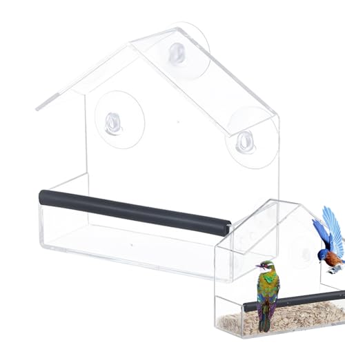 Huayeex Fenster-Vogelfutterstation | Transparentes Vogelfutterhaus Mit Starken Saugnäpfen,Acryl-Futterstation Für Kolibris, Finken Und Meisen, Garten- Und Balkon-Deko Mit Beobachtungsfunktion Huayeex Fenster-Vogelfutterstation | Transparentes Vogelfutterhaus Mit Starken Saugnäpfen,Acryl-Futterstation Für Kolibris, Finken Und Meisen, Garten- Und Balkon-Deko Mit Beobachtungsfunktion von Huayeex