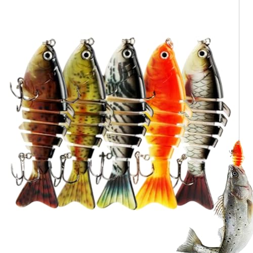 Huayeex Fishing Lures, 3D Köder Für Barsch Und Forelle, Realistisches Roboterschwimmköder Design Mit Schwimmaktion Für Crappie Wels Salzwasserforelle von Huayeex