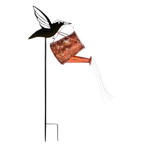 Huayeex Garten Solarlampen | Kolibri Gießkanne Solarlaterne,wasserdichte Solarlichter für Garten Terrasse Rasen Landschaftsbau von Huayeex