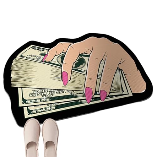 Huayeex Geldteppich für Schlafzimmer - 100-Dollar-Schein-Geldteppich | Fußmatten, rutschfest, bequemer Teppich, Geldteppich, Kristall-Samt-Küchenteppiche, Schlafzimmer-Wohnzimmer- von Huayeex