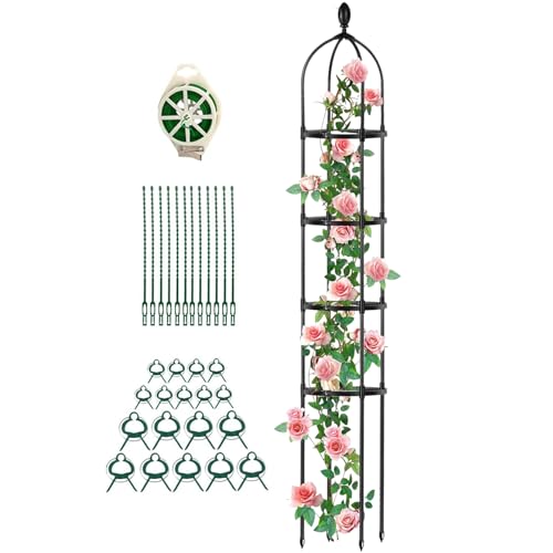 Huayeex Gurken Rankgitter, Erbsenspalier, Höhenverstellbares Metall Spalier Für Garten Blumen Weinreben Erbsen Gurken von Huayeex
