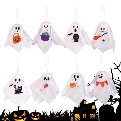 Huayeex Halloween Deko - 8 Stück Niedlicher Halloween Deko,Außendekoration Für Terrasse Garten Schlafzimmer Innenbereich Eingangsbereich Hinterhof Fenster Front Außenbereich von Huayeex