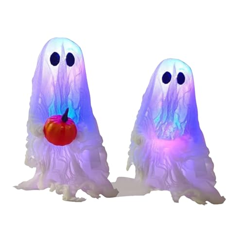 Huayeex Halloween Dekoration, Gruselige Figur Für Halloween, 2 Stücke Beleuchtete Gothische Festliche Deko Für Fenster Wohnung Garten Tisch Party von Huayeex