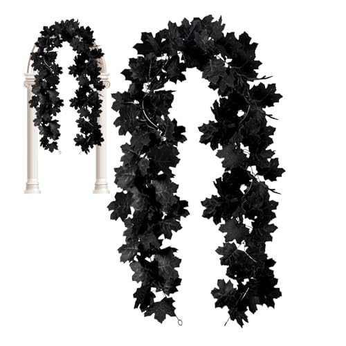 Huayeex Halloween-Pflanzen-Girlande - 2 Stück Halloween Party-Dekoration,Saisonale Dekoration Für Büro Innenhof Kaminbereich Innenbereich Garten Küche Fenster von Huayeex