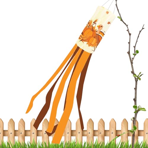 Huayeex Herbst-Windsäcke für den Außenbereich, Thanksgiving-Windsack-Dekoration – festliche Dekoration für den Außenbereich, für Fenster, Hof, Außentür, Terrasse, Balkon, Party, Garten von Huayeex