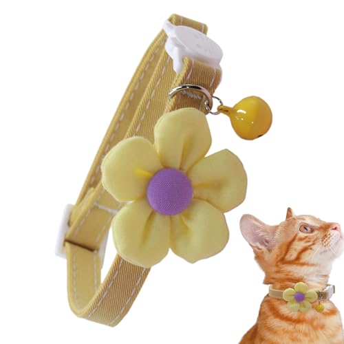 Huayeex Katzenhalsband,Tierkette Haustier - Verstellbares Blumen Halsband Mit Glöckchen Als Tägliche Dekoration Für Haustiere Huayeex Katzenhalsband,Tierkette Haustier - Verstellbares Blumen Halsband Mit Glöckchen Als Tägliche Dekoration Für Haustiere von Huayeex