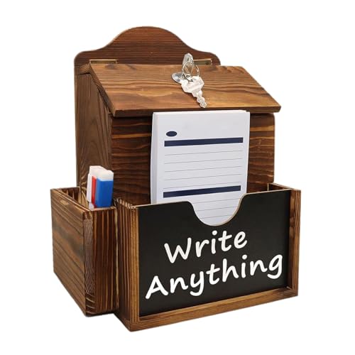 Huayeex Kommentarbox | Spendenbox aus Holz – abschließbarer Briefkasten aus Holz mit 2 Fächern für Lehrer, Büro, Bauernhof, Restaurant, Kirche, Hochzeit, Nachrichtensammlung von Huayeex