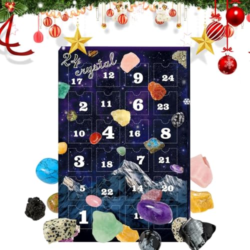 Huayeex Kristall Stein Kalender - 24 Tage Countdown Kalender Stein - Festliche Kristallsammlung Steine Für Party Jahresendfest Huayeex Kristall Stein Kalender - 24 Tage Countdown Kalender Stein - Festliche Kristallsammlung Steine Für Party Jahresendfest von Huayeex