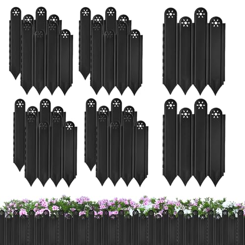 Huayeex Landschaftseinfassung, flexibles Rasenkanten-Set, Barriere, dekorativer Schutzzaun für Hof, Straße, Pflastersteine, Blumenbeete, Rasen, Garten, Terrasse von Huayeex