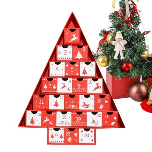 Huayeex Leere Adventskalender-Boxen, 24-Tägiger Leerer Adventskalender Zum Selbstbefüllen, Festliche Deko Mit Nummerierten Fächern Für Jugendliche Erwachsene von Huayeex