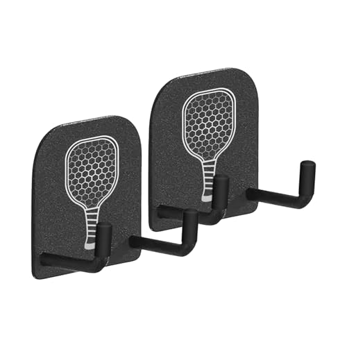 Huayeex Pickleball-Schlägerhalter - Pickleball Schläger Wandhänger,2er Set Bohrfreie Haken Rackets Aufbewahrungsständer Für Fitnessraum Garage Schlafzimmer von Huayeex