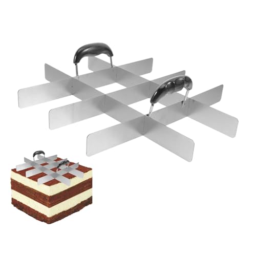 Huayeex Square Cutters Backen | Edelstahl Quadrat Ausstecher Mit Griff,Gebäck Servierer Für Torten Reiskuchen Fondant | Torten Reis Flan Fondant Schneiden Feier Familie Geburtstag von Huayeex