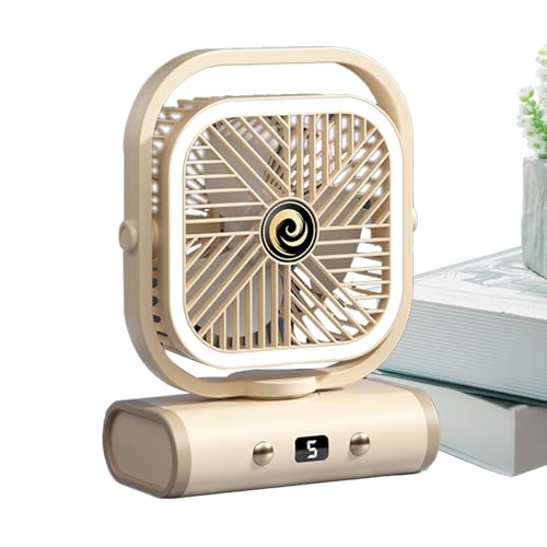Huayeex Ventilator Für Schreibtisch,Leiser Tragbarer Ventilator Starke Kühlung - Fünf Stufen Wiederaufladbares Luftkühler Mit Nachtlicht Und Verstellbarem Neigungswinkel von Huayeex