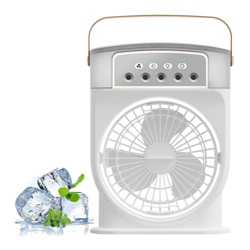Huayeex Ventilatoren Mit Sprühnebel | Kühlventilator Mit Sprühfunktion Tragbar | 5-Düsen 600ml Wassertank Kompaktgerät Für Camping Picknick Küche Sommer von Huayeex