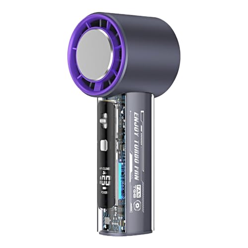 Huayeex Wiederaufladbarer Handventilator | Tragbarer Handventilator Persönliche Kühlung,100 Geschwindigkeiten LED Anzeige Coole Gadgets Batteriebetrieben für Sommer Outdoor Urlaub Wandern Angeln und von Huayeex