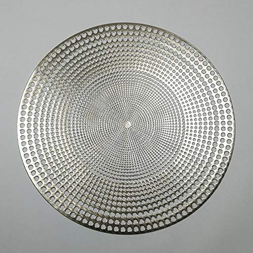SONGR Tischsets/Platzsets 41Cmpvc Hohle Heißprägung Runde Tischset Wärmeisolierung rutschfeste Kaffeematte Steakplatte Matte-Champagner (10 Stück)_Durchmesser 41Cm von Huayuehong