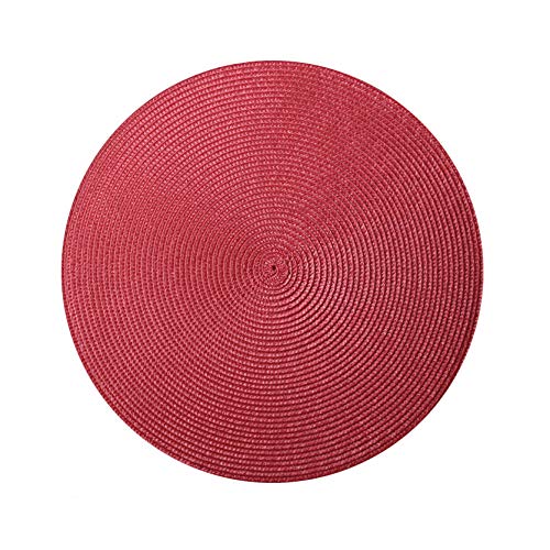 SONGR Tischsets/Platzsets Tischset Rund Wärmeisolierung Runde Matte Pp-Tischmatte Im Japanischen Stil Gewebte Matte 4-Teiliges Set-Rosenrot (38 cm) von Huayuehong