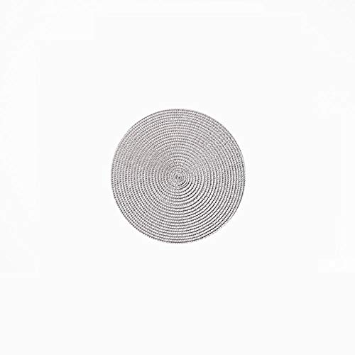 Huayuehong Tischsets/Platzsets Tischset Rund Wärmeisolierung Runde Matte Pp-Tischmatte Im Japanischen Stil Gewebte Matte 4-Teiliges Set-Silbergrau (18Cm) von Huayuehong