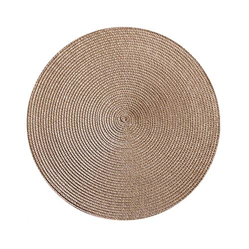 Tischsets/Platzsets Tischset Rund 6-Teiliges Set Aus Pp-Gewebter Matte, Öl- Und Wasserdicht, Runde Wärme- Und Schalenmatte Im Japanischen Stil-Braun Φ38 (Sechs Stück) von Huayuehong