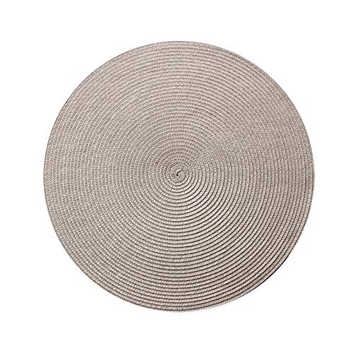 Tischsets/Platzsets Tischset Rund 6-Teiliges Set Aus Pp-Gewebter Matte, Öl- Und Wasserdicht, Runde Wärme- Und Schalenmatte Im Japanischen Stil-Taupe Φ38 (Sechs Packungen) von Huayuehong