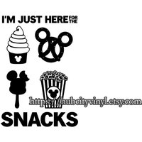 Wdw I'm Just Here For The Snacks Vinyl Diy Iron On von HubCityVinyl