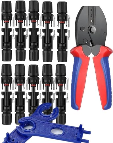 Crimpzange Solar Crimpzange Set für 2.5/4/6mm² Solarpanel PV Kabel, 1x PV Crimpzange 10 Paar Solarkabel Stecker+10 Paar Männlich/Weiblich Solar Stecker+2xSolar Steckverbinder Schraubenschlüssel Crimpzange Solar Crimpzange Set für 2.5/4/6mm² Solarpanel PV Kabel, 1x PV Crimpzange 10 Paar Solarkabel Stecker+10 Paar Männlich/Weiblich Solar Stecker+2xSolar Steckverbinder Schraubenschlüssel von Hubatterik