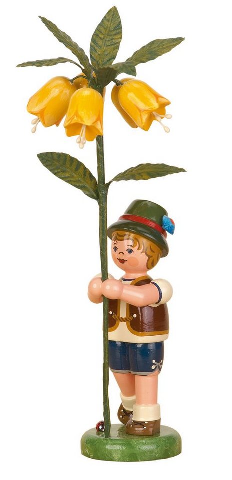 Hubrig Volkskunst GmbH Dekofigur Hubrig Volkskunst 'Blumenkinder Junge - Kaiserkrone 17cm' von Hubrig Volkskunst GmbH