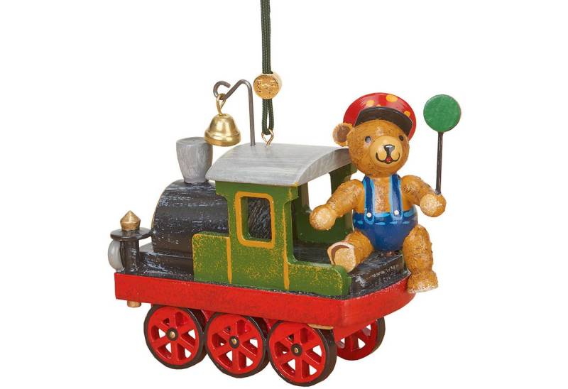 Hubrig Volkskunst GmbH Dekohänger Christbaumschmuck Lok mit Teddy (5cm) von Hubrig Volkskunst von Hubrig Volkskunst GmbH