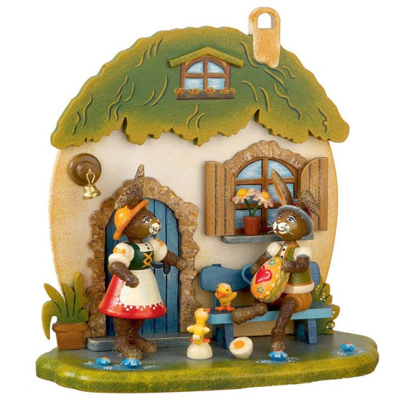 Hubrig Volkskunst Zschorlau Erzgebirge Osterhase Hubrig Hasenhausen von Hubrig Volkskunst Zschorlau Erzgebirge