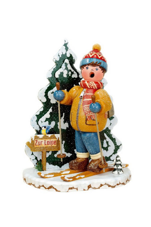 Hubrig Volkskunst Zschorlau Erzgebirge Räuchermännchen Hubrig Räuchermann Schneeschuhfahrer, (1 St), Handarbeit aus dem Erzgebirge von Hubrig Volkskunst Zschorlau Erzgebirge