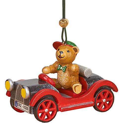 Christbaumschmuck Auto mit Teddy - 5cm von Hubrig Volkskunst GmbH