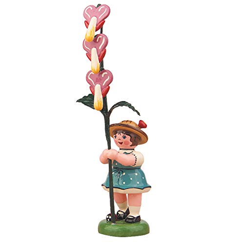 Hubrig Blumenmädchen 11cm Blumenkind mit Tränendes Herz Erzgebirge von Hubrig Volkskunst