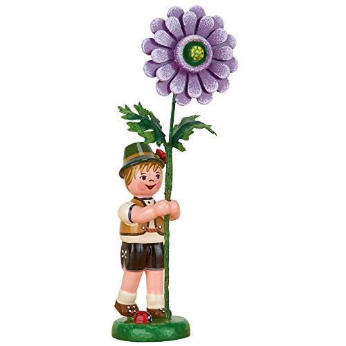 Hubrig Volkskunst Blumenkind Junge mit Dahlie - 11 cm von Hubrig Volkskunst GmbH