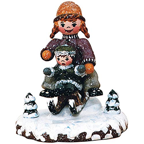 Hubrig-Volkskunst Winterkinder Schlittenfahrerin * Höhe 7cm von Hubrig Volkskunst GmbH