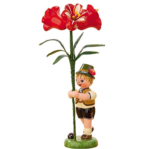 Kleine Figuren & Miniaturen Blumenkind Junge mit Amarylis - 11cm - Hubrig Volkskunst von Hubrig Volkskunst GmbH