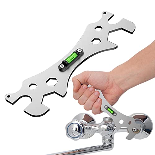 Brauseschlüssel Werkzeug schraubenschlüssel rollgabelschlüssel Duschlinealschlüssel mit gebogenem Winkel verstellbarer Brauseschlüssel für Badezimmer Installationsschlüssel für Sechskantschrauben von Hudhowks