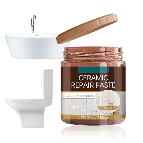 Porzellan Reparaturpaste Reparatur kleiner Löcher in Keramikfliesen spachtelmasse weiß innen Badreparatur Weiße Paste für Emaille Porzellan, Reparatur von Keramikwaschbecken von Hudhowks