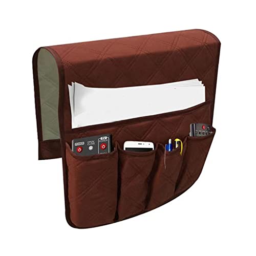 Rutschfester, strapazierfähiger Sofa-Couch-Stuhl-Armlehnen-Organizer, Sessel-Aufbewahrungshalter, wasserdichter Bett-Caddy, Sofa-Organizer mit 5 Taschen – für Zeitschriften, Tablets, Telefone von Hudhowks