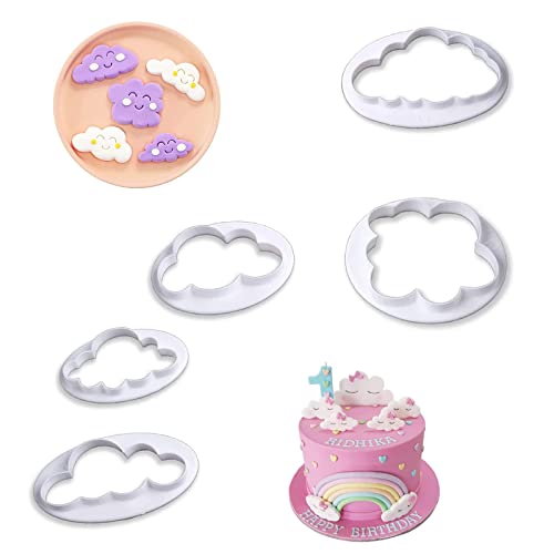 5 Stück Cloud Cookies Fondant, Wolke Ausstecher, Cloud Fondant Cutter, Wolken Ausstecher Fondant Keksausstecher, Wolke Form Ausstechform, Cookies Fondant Deko für Backraum Café oder Hochzeitstorte 5 Stück Cloud Cookies Fondant, Wolke Ausstecher, Cloud Fondant Cutter, Wolken Ausstecher Fondant Keksausstecher, Wolke Form Ausstechform, Cookies Fondant Deko für Backraum Café oder Hochzeitstorte von Hudiepan