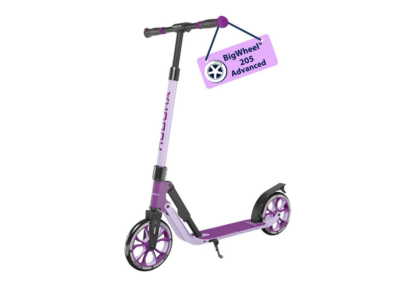 Hudora Cityroller BigWheel® 205 Advanced, Tretroller, (max. 100kg), einklappbarer, höhenverstellbarer Kick-Scooter von Hudora